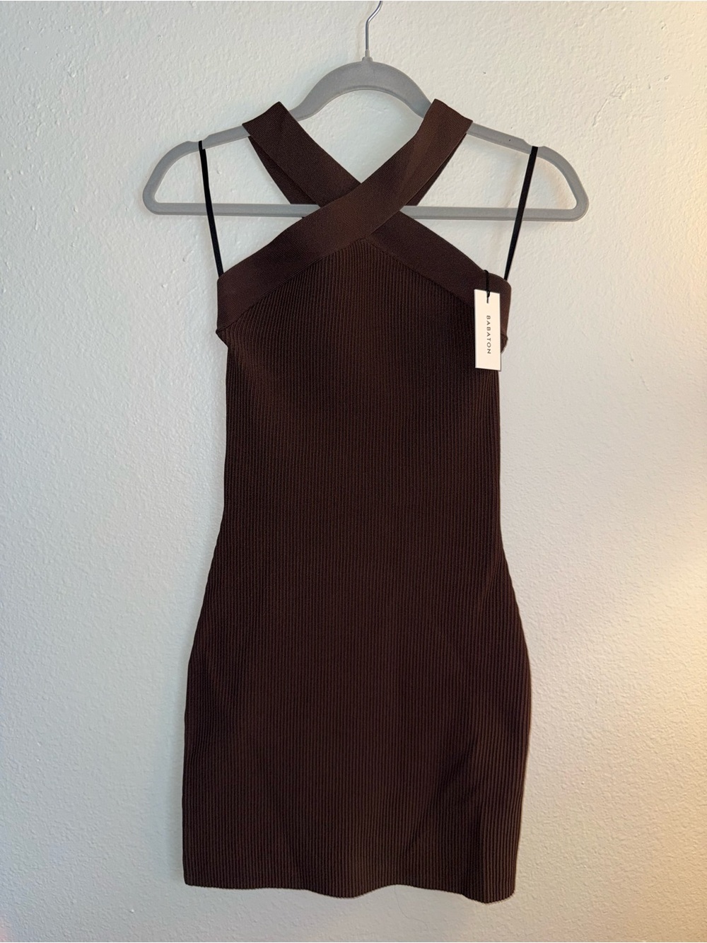 Babaton Bodycon Bandage Dress in Dark Brown